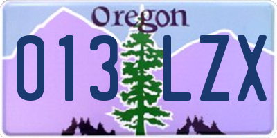 OR license plate 013LZX