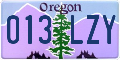 OR license plate 013LZY
