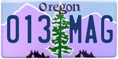 OR license plate 013MAG