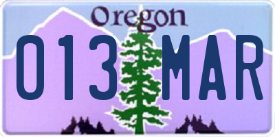 OR license plate 013MAR