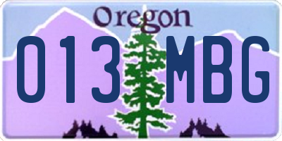 OR license plate 013MBG