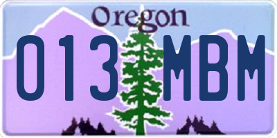 OR license plate 013MBM