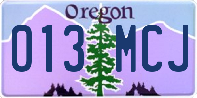 OR license plate 013MCJ