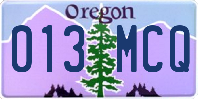 OR license plate 013MCQ