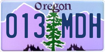 OR license plate 013MDH