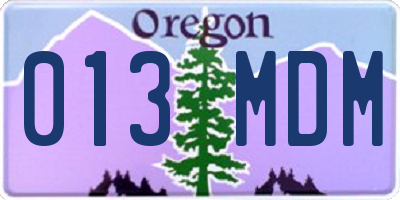 OR license plate 013MDM