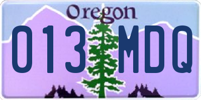 OR license plate 013MDQ
