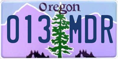 OR license plate 013MDR