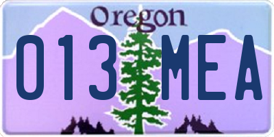 OR license plate 013MEA