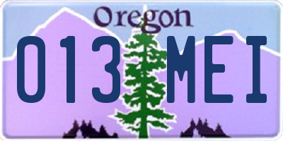 OR license plate 013MEI