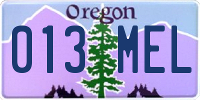 OR license plate 013MEL