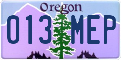 OR license plate 013MEP