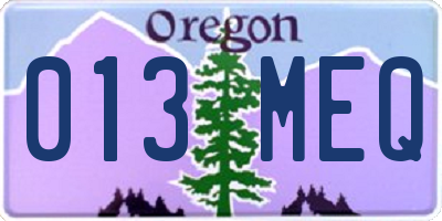OR license plate 013MEQ