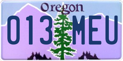 OR license plate 013MEU
