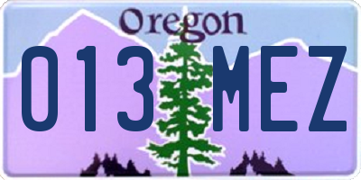 OR license plate 013MEZ