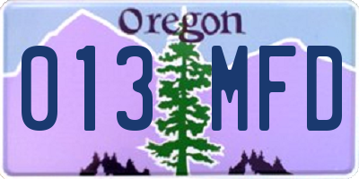 OR license plate 013MFD