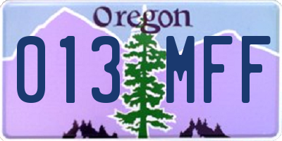 OR license plate 013MFF