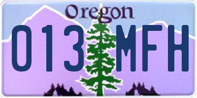 OR license plate 013MFH