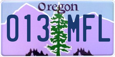 OR license plate 013MFL