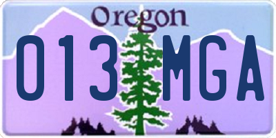 OR license plate 013MGA