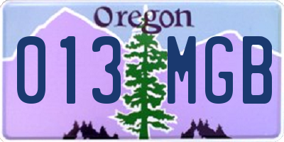 OR license plate 013MGB