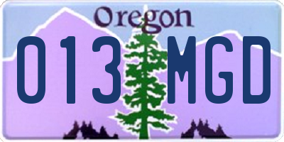 OR license plate 013MGD