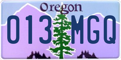 OR license plate 013MGQ