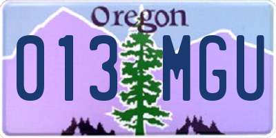 OR license plate 013MGU