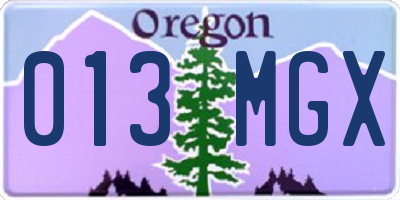 OR license plate 013MGX