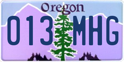 OR license plate 013MHG