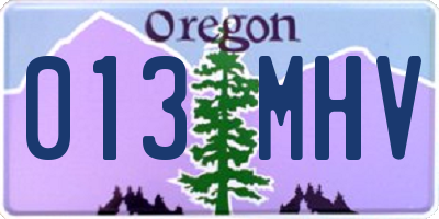 OR license plate 013MHV