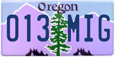OR license plate 013MIG