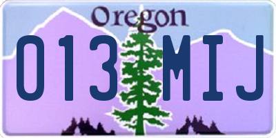 OR license plate 013MIJ