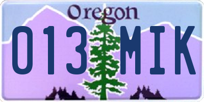 OR license plate 013MIK