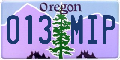 OR license plate 013MIP