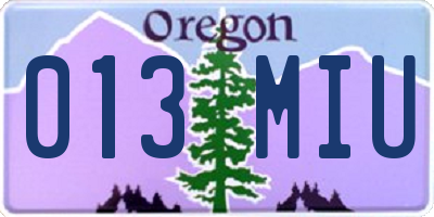 OR license plate 013MIU