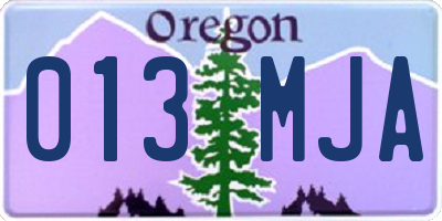 OR license plate 013MJA