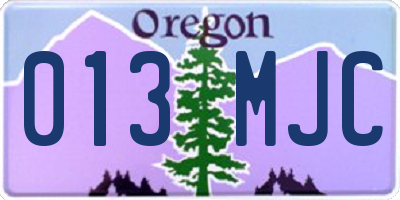 OR license plate 013MJC