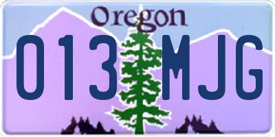 OR license plate 013MJG