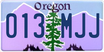 OR license plate 013MJJ