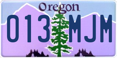 OR license plate 013MJM