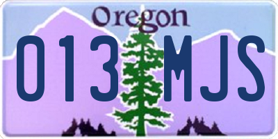 OR license plate 013MJS