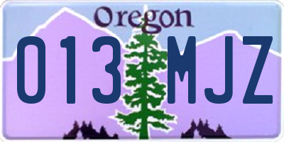 OR license plate 013MJZ