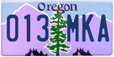 OR license plate 013MKA
