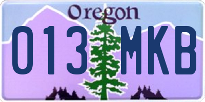 OR license plate 013MKB