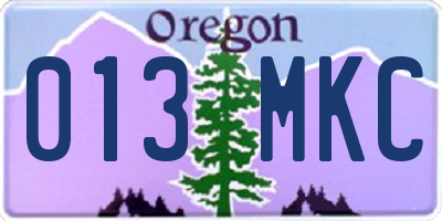 OR license plate 013MKC