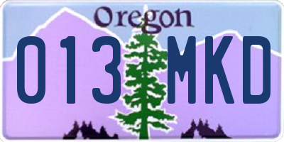 OR license plate 013MKD