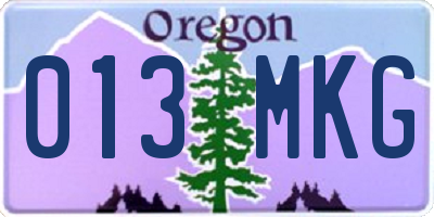 OR license plate 013MKG