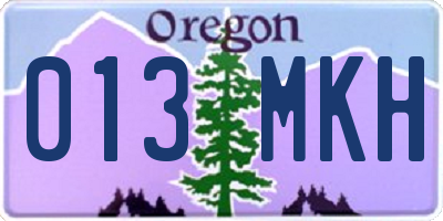 OR license plate 013MKH