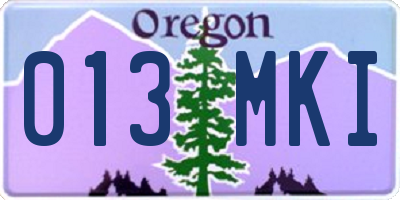 OR license plate 013MKI